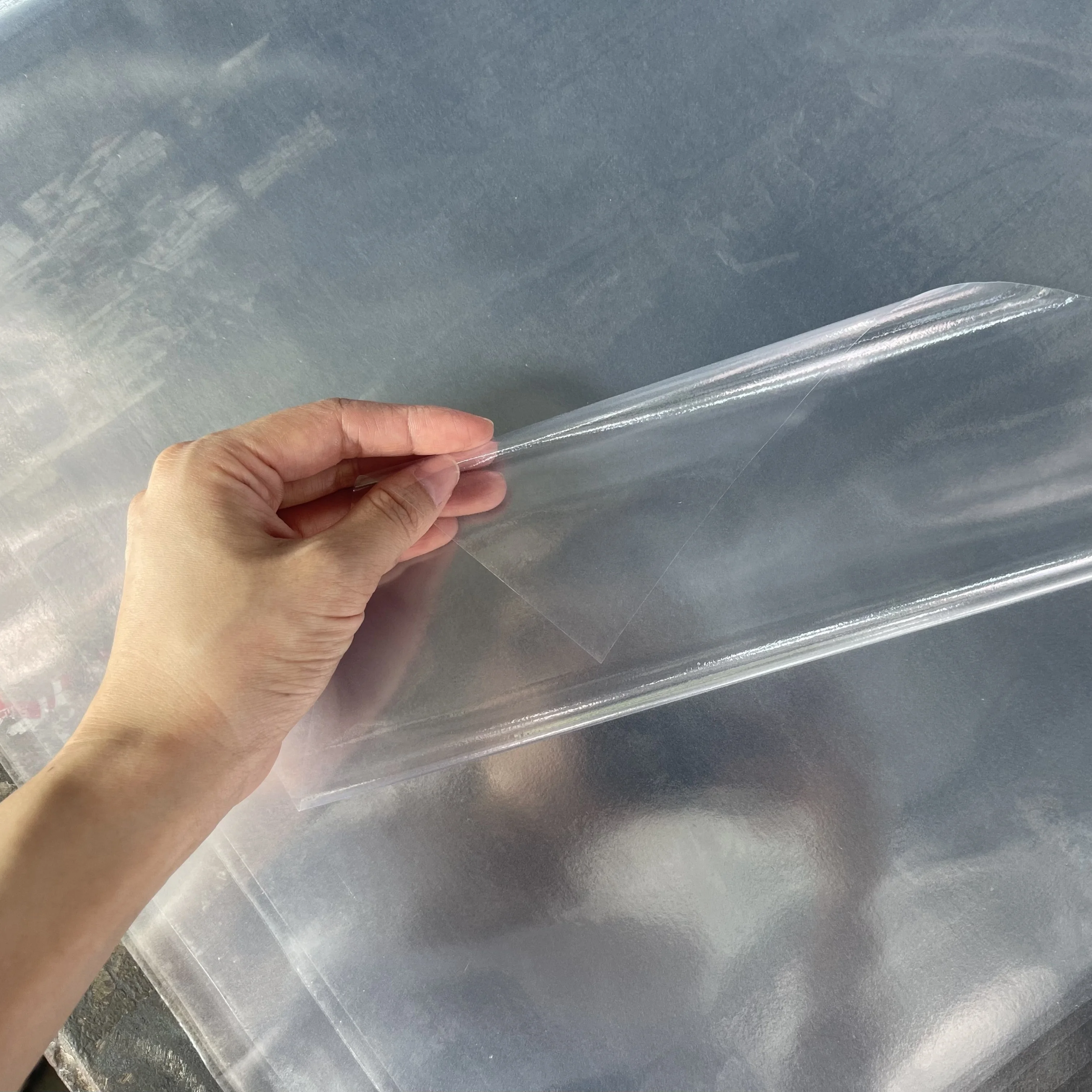 High gloss plastic stretch pvc self adhesive film