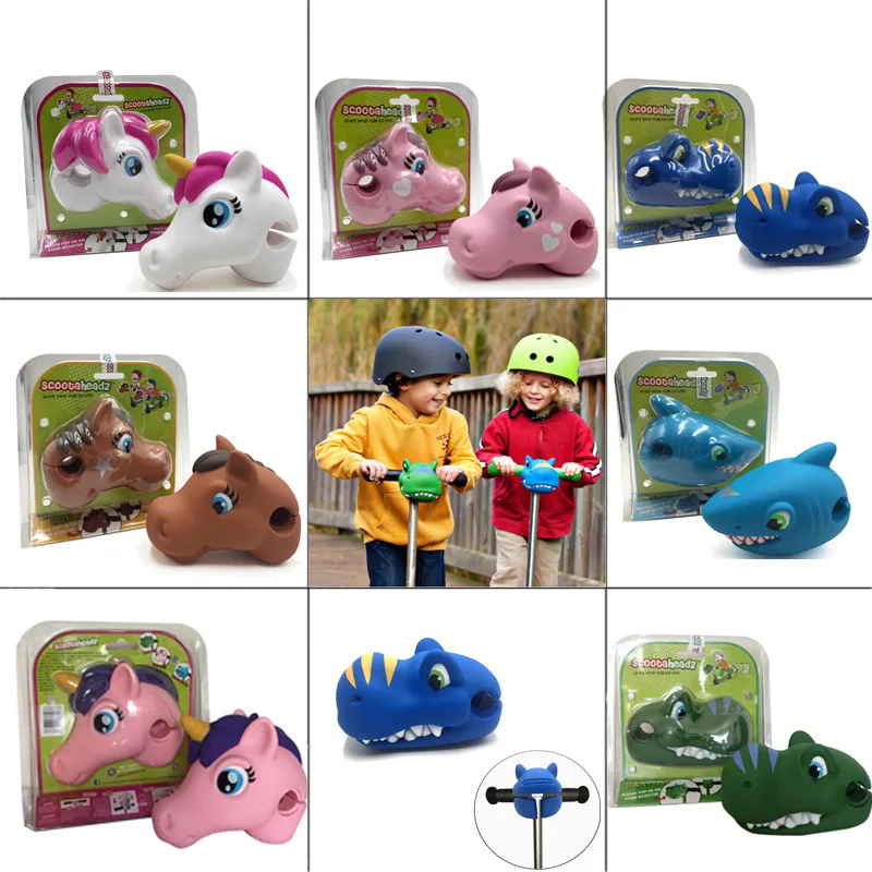 Scooter Accessories Collision Proof Dinosaur headgear decoration Horse head Unicorn streamer Windmill