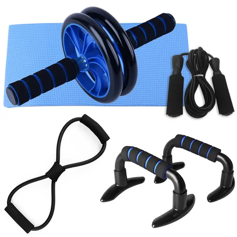 Factory wholesale wheel anti-skid exercise health care abdominal quiet abdominal exercise equipment rope skipping push ups