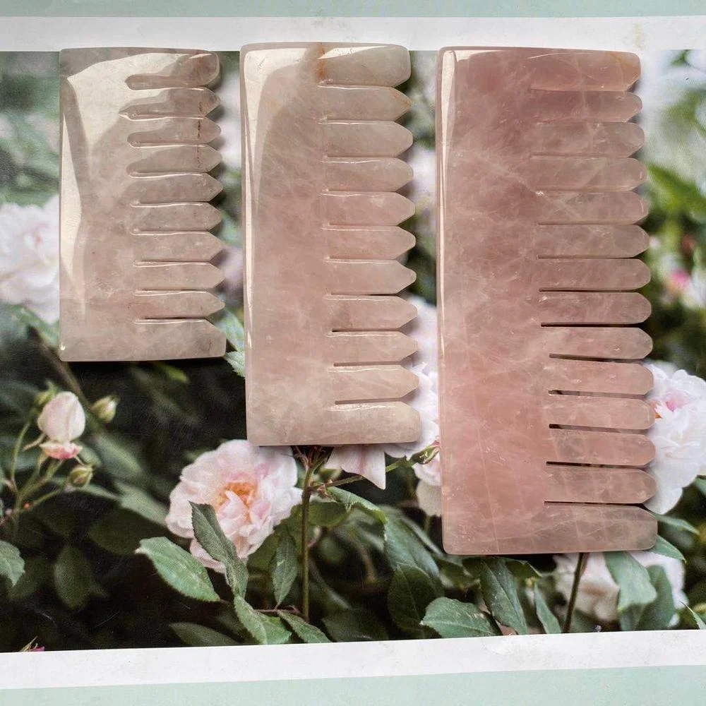 New product natural crystal healing crystal combs rose quartz obsidian crafts for wedding souvenir guests