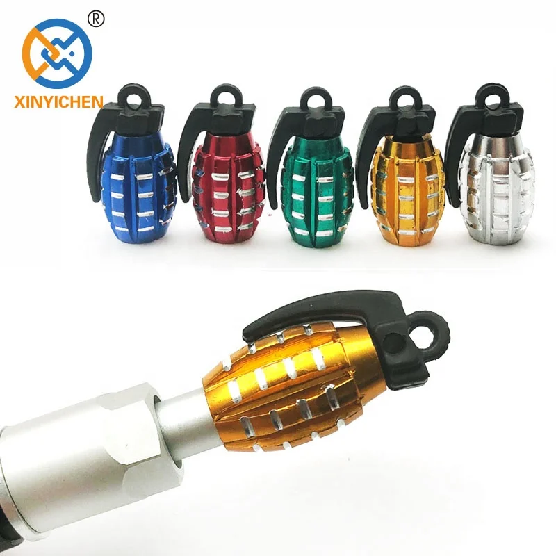Grenade tire valve stem caps aluminum Wheel Rim tire caps Tyre valve dust cover Universal fir Car Truck Motorcycle Bike