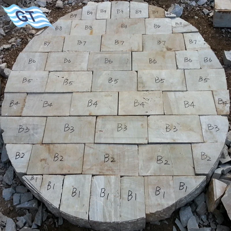 silex lining blocks installed in ball mill machine cut