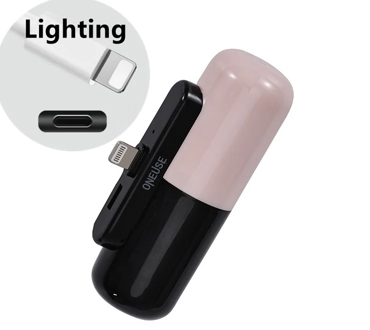 Hot Selling Mini Capsule Power Bank Shape Portable Usb Charger Outdoor Travel Lightweight Power Bank