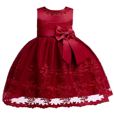Latest Boutique European Fashion Little Girl First Birthday Communion Wedding Baby Girl Dress Party
