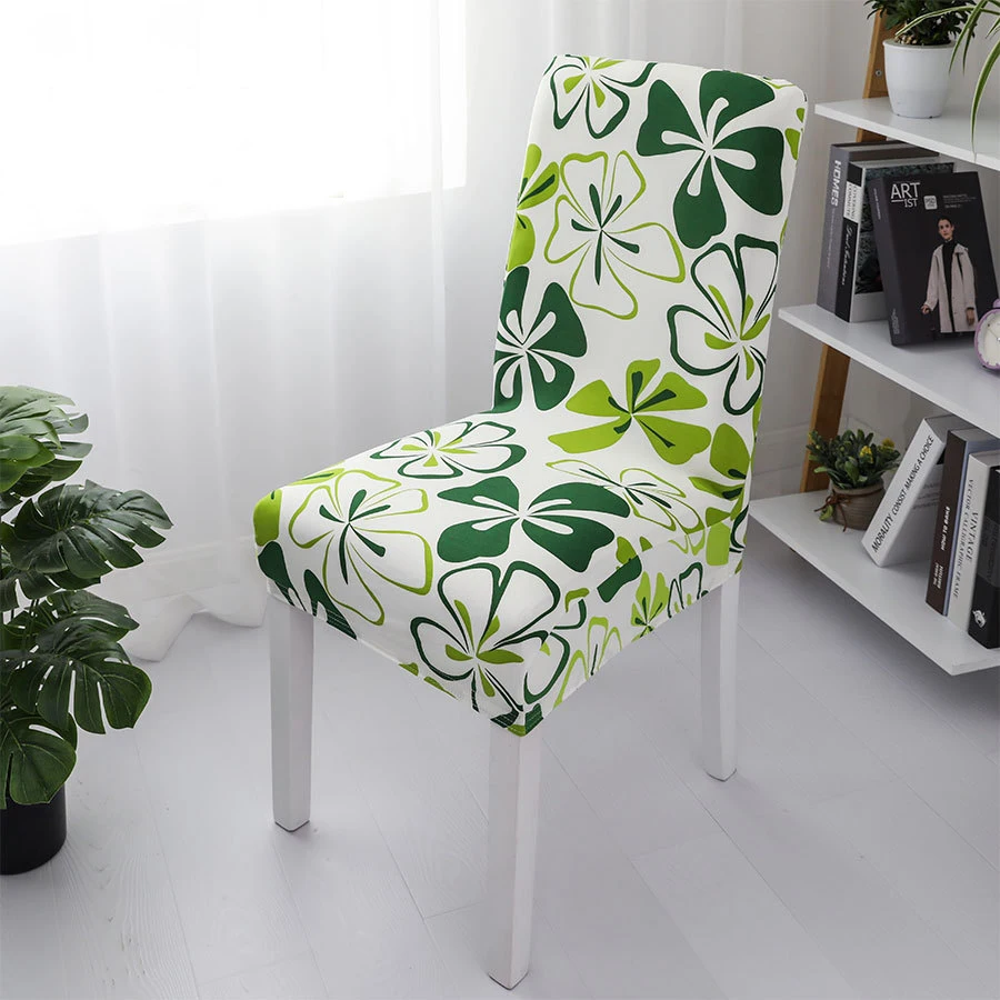 Home Decor Dining Chair Cover Custom Welcome High Elastic Universal Size Cartoon Printed Half Fitted Chair Cover