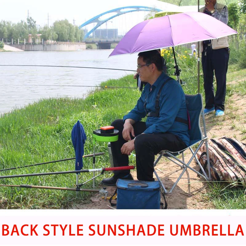 ALL PASS Back-type sunshade double-layer sunscreen outdoor fishing folding sunny and rainy umbrella multifunctional umbrella