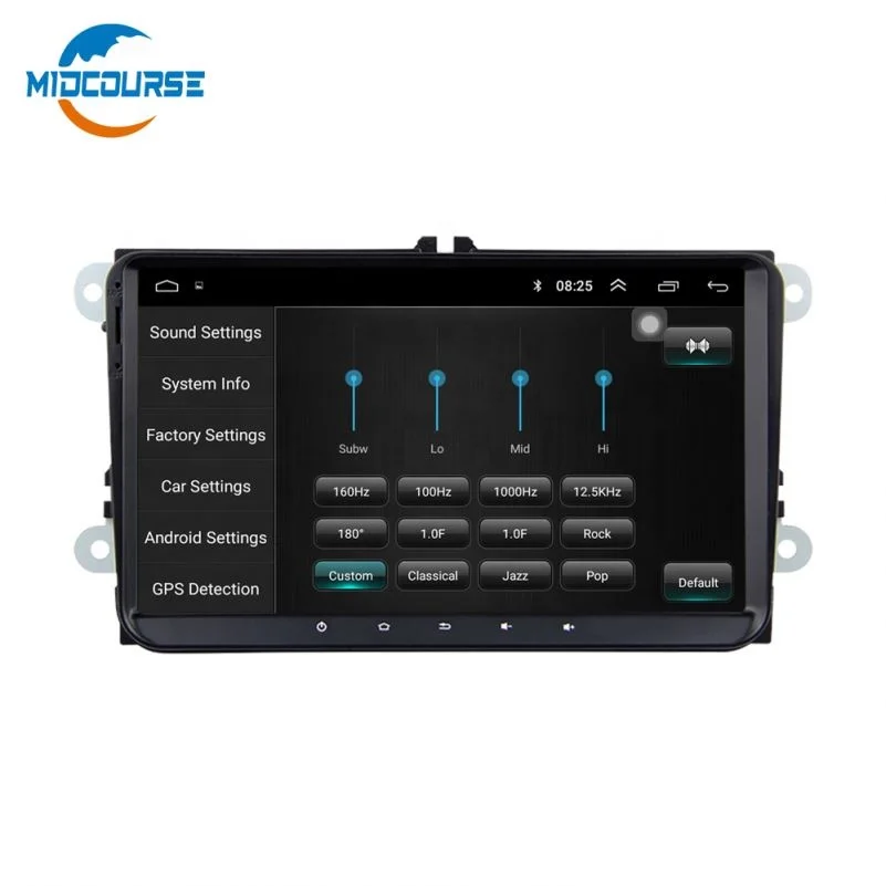 MIDCOURSE XY 자동 9216BF 안드로이드 8.1 VW 폴로 골프 패스를위한