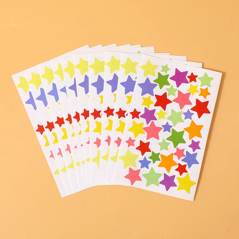 Hot Sales Reward Star Shape Self-Adhesive  Stickers  Color Stickers
