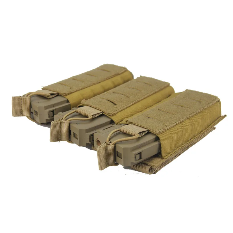 Factory Wholesale Tactical Molle Compatible Open Top Triple Mag Pouch For Magazine