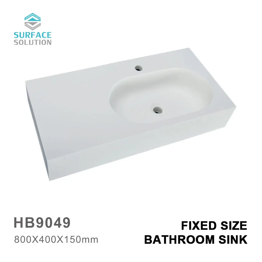 China Modern Artificial Stone Acrylic Resin Hand Wash Basin Wall Hung Mounted Solid Surface Bathroom Sinks