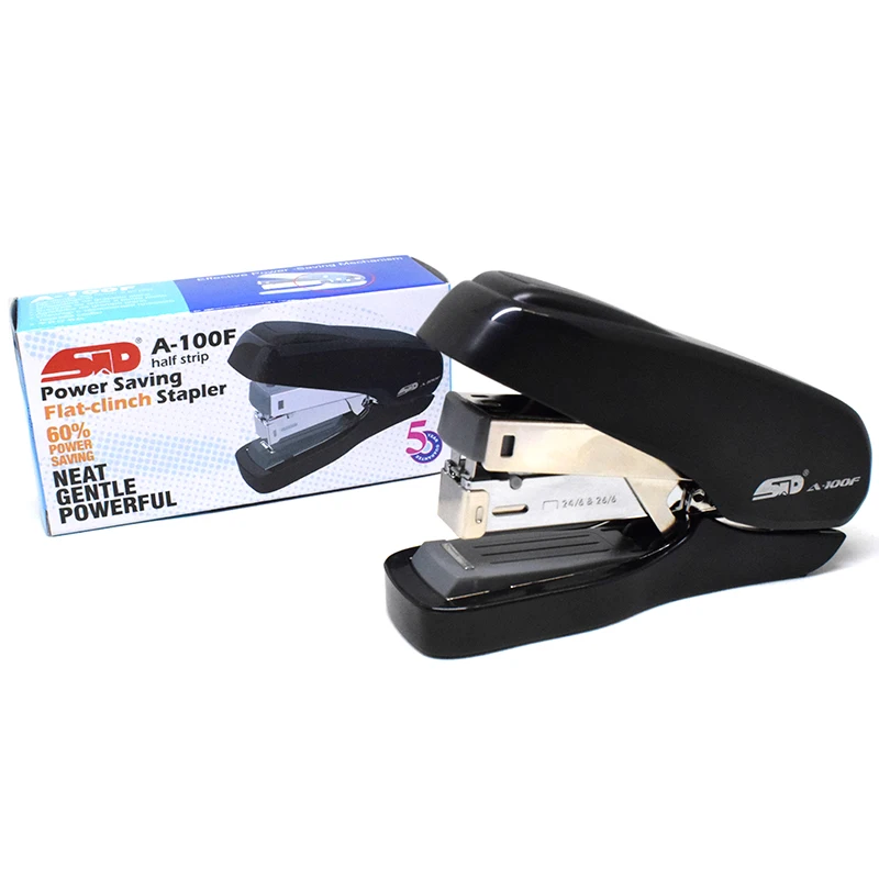 A-100F School Supplies Portable Office One-Touch 45 Sheet Capacity Flat Clich Student Stationery Desktop Stapler