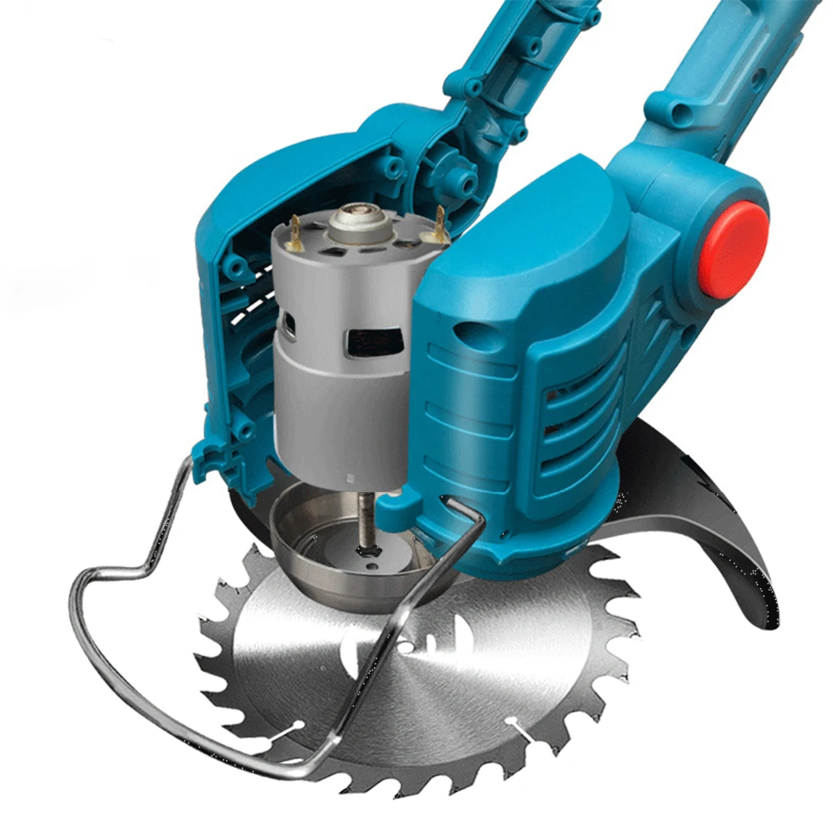 Mini lawn mower robot electric dry machine grass cutter with wheels steel wire blades trimmer battery wheeled