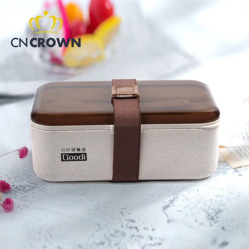 New Design 1000Ml Cartoon Character Simple wheat Lunch Box For Kids rice husk lunch box food storage container