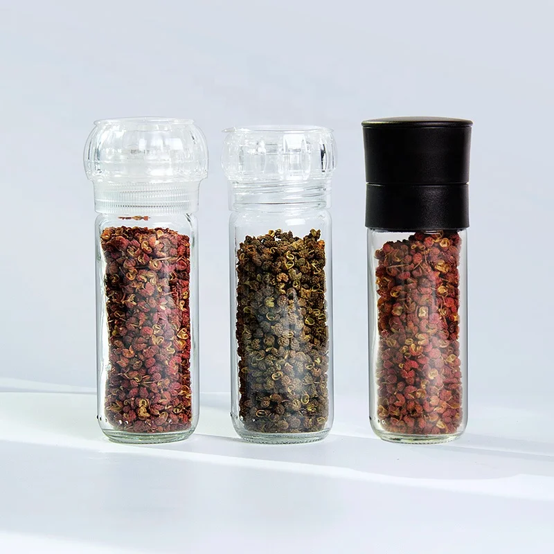 100 ml Salt Mill Chili Manual Pepper Grinder Glass Bottle With Plastic Spice Salt Pepper Grinder Bottle