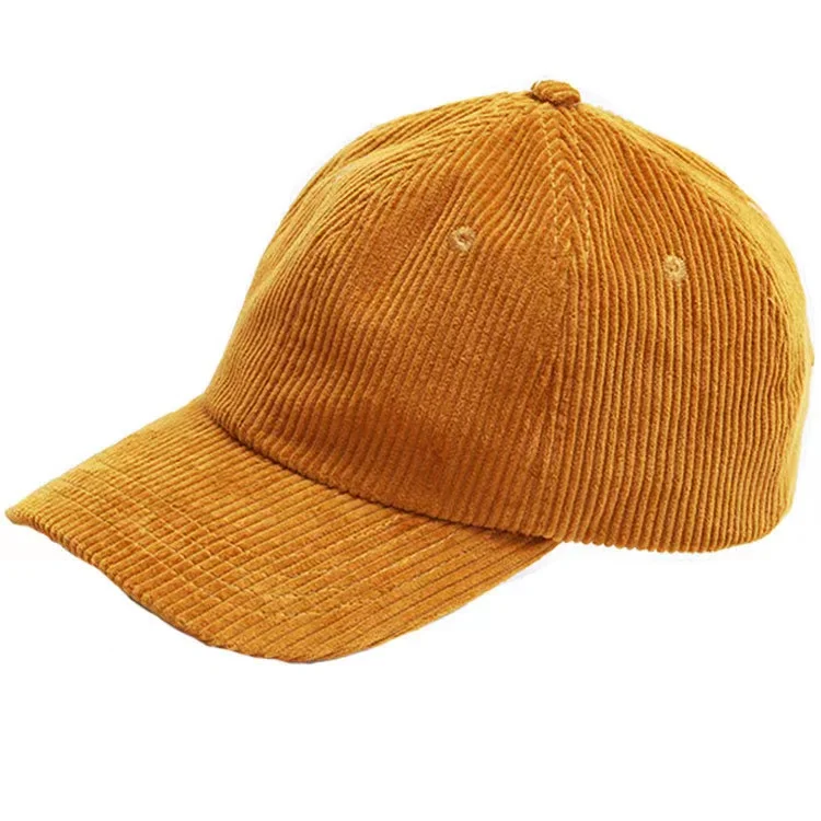 Wholesale Ginger Corduroy Satin Lined Hat Unstructured Orange Dad Hats Custom Baseball Cap With Satin Lining