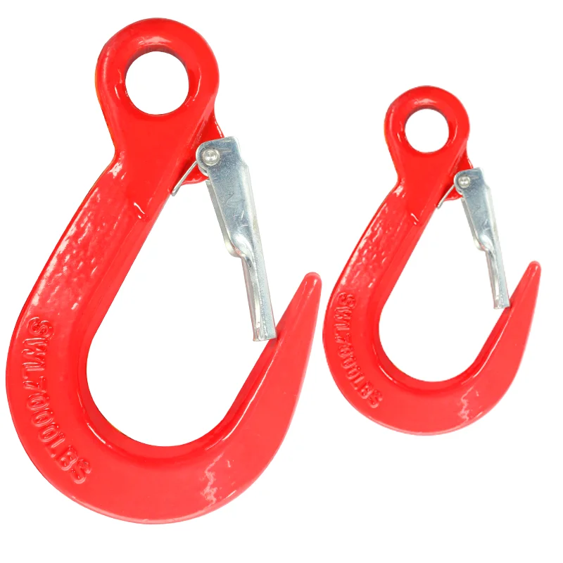 Grade 80 Galvanized Drop Forged Alloy Steel US Type Chain Lifting Clevis Grab Hook With Safety Latch