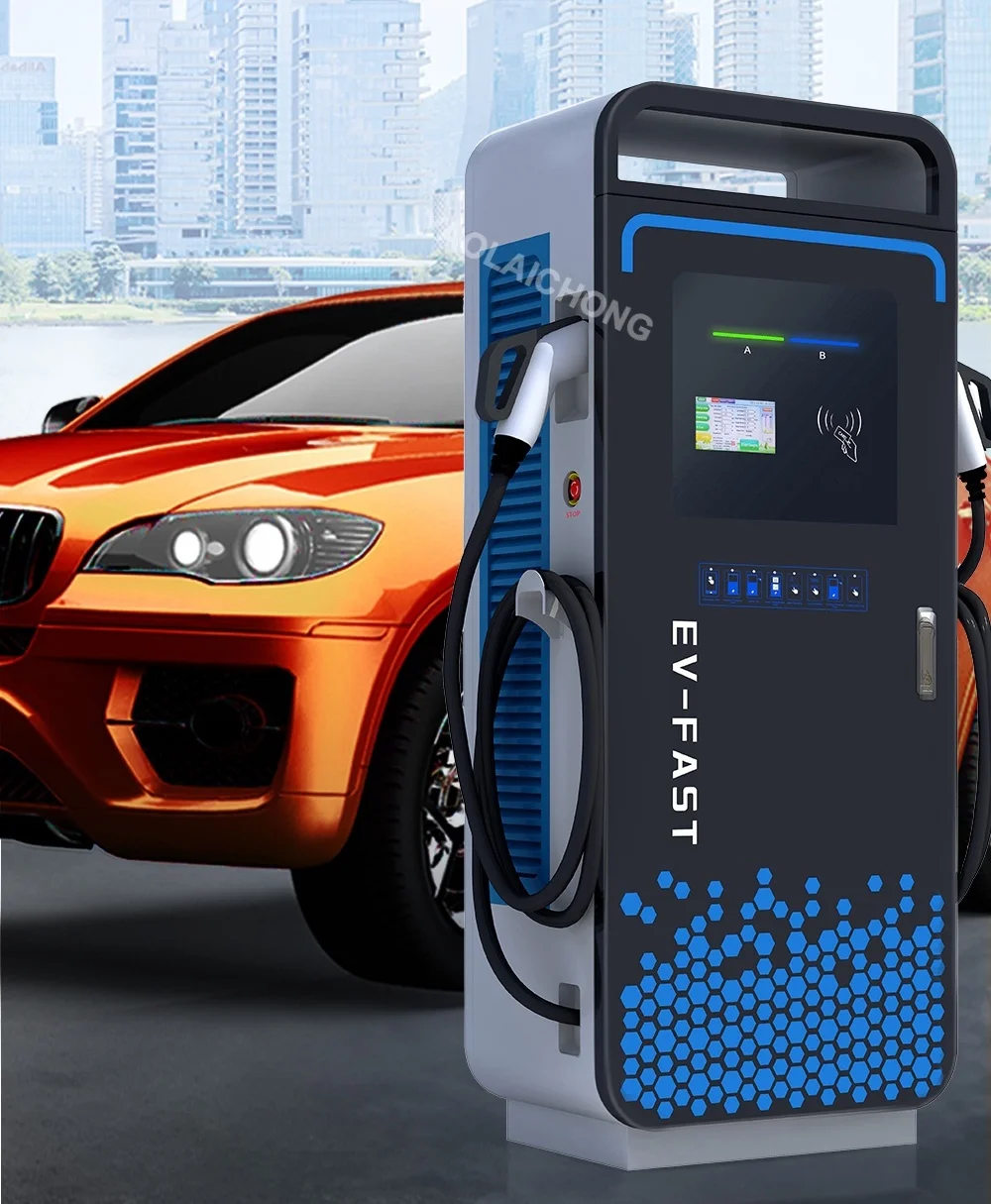 YLC Rapid Commercial EV Charging Pile Fast charging Electric Vehicle Car Charging station Unit Double guns DC EV Charger GBT CCS