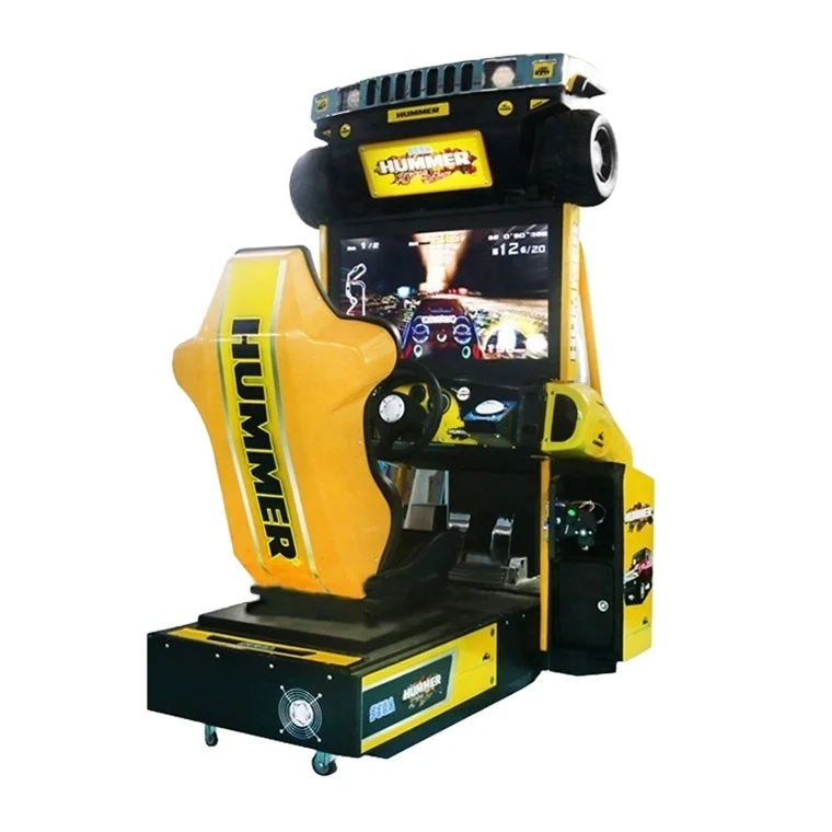 Amusement coin operated single player arcade classic electronic hummer car racing video game