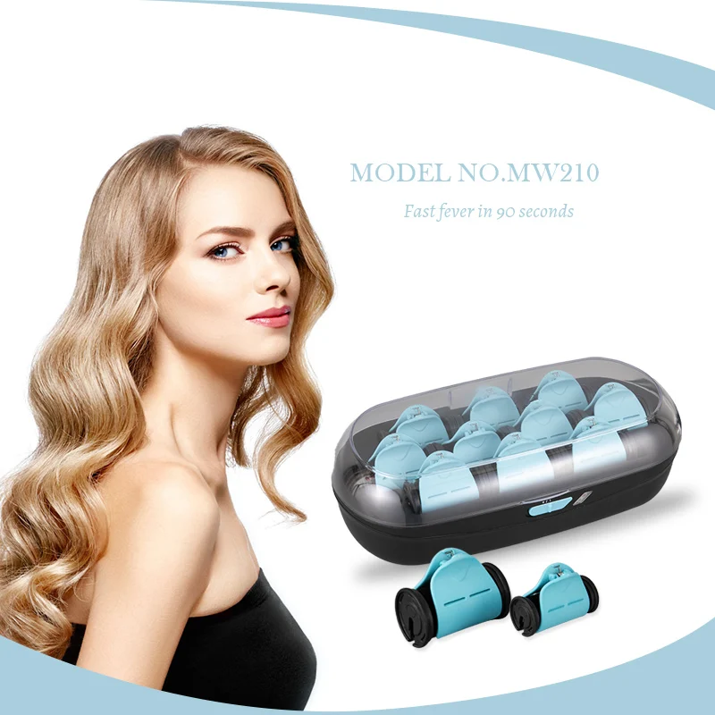 High Quality Instant Heat Tourmaline Ceramic Flocked Hot Rollers, Hot Hair Curler Rollers for Mega Volume and Smooth Waves