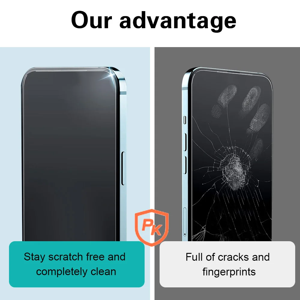 XOWO 3D Full Cover Protective Glass Screen for iPhone 14 13 12, 30 Degree Anti Spy Privacy screen protector