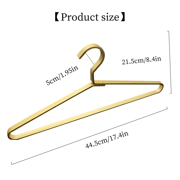 Top quality customized gold silver aluminum metal clothes hangers for household wardrobe
