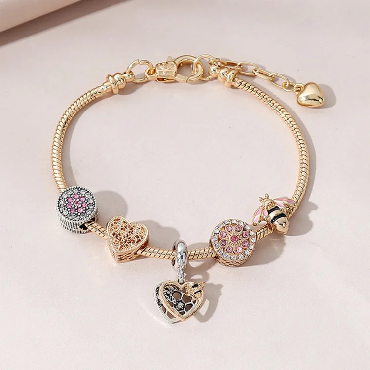 Good Quality Gold Distance Bracelets Design For Girl New Gold Bracelet Models Diamond Charms Extra Long Bracelets