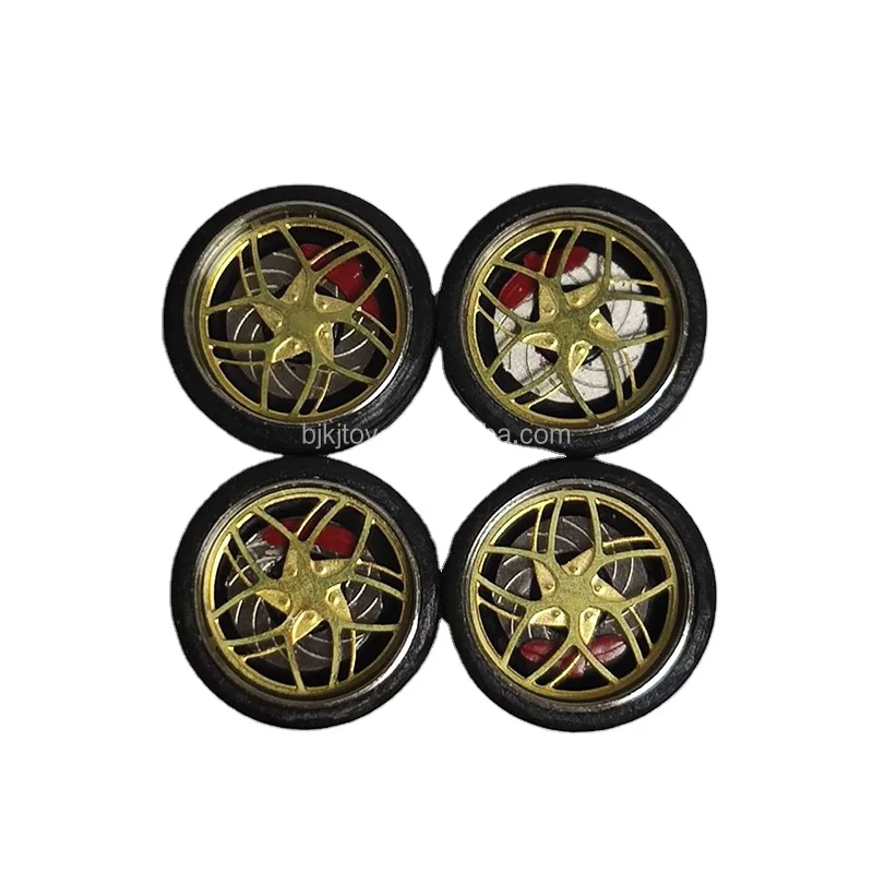 11mm Alloy Car Wheels Rubber Tires Offroad Wheel For 1:64 Mini Toy Car Model For HotWheel Matchbox