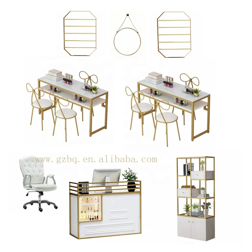 
2019 Modern Nail Polish Station Nail Salon Furniture Cheap Manicure Table with Outlet 