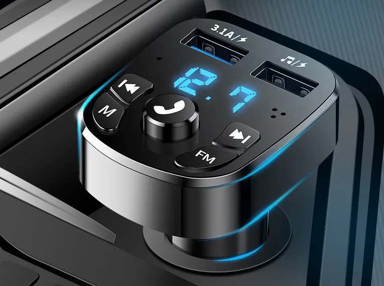 Дешевый TrendingFM-передатчик для автомобиля двойной USB 3 1 LED V5.0 беспроводной радиотюнер музыкальный плеер/автомобильный комплект с громкой связью