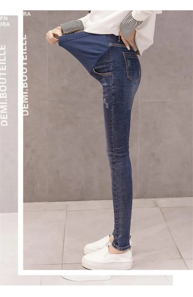 2019 autumn new pregnant women denim trousers