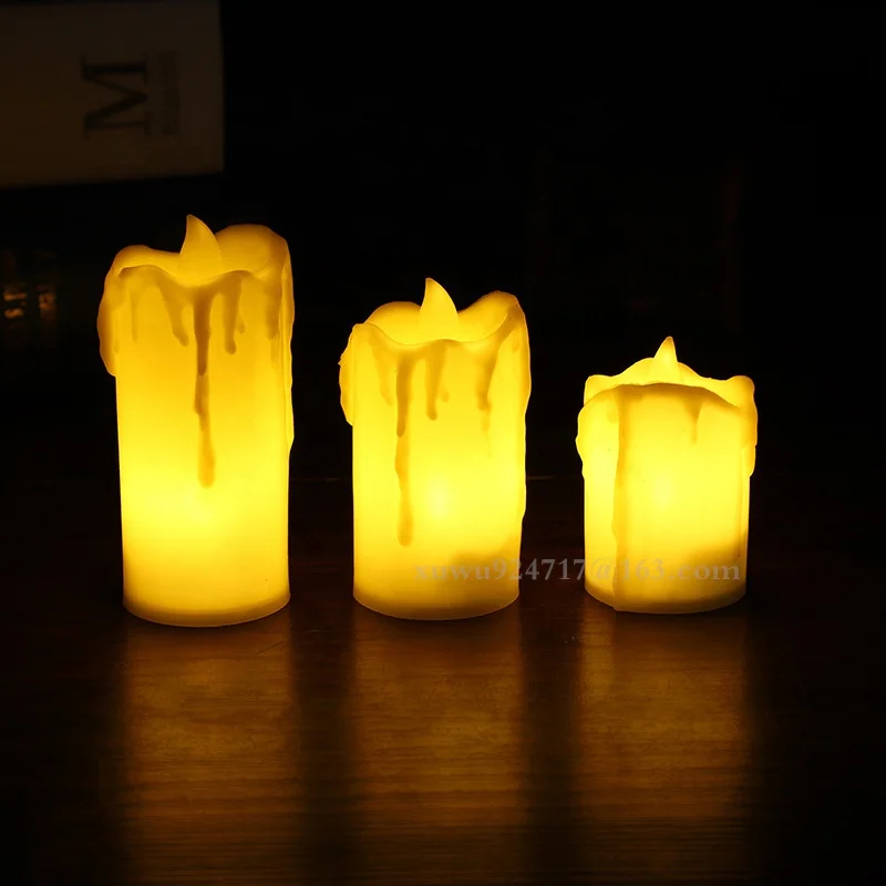 2024 Wholesale New Electronic Flameless Led Candles Light Halloween Mini Wind Light Creative Electronic Candle