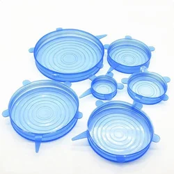 Silicone Food Fresh Keeping Covers Popular 6Pcs Food Wraps Reusable Silicone Vacuum Stretch Lids Saran Wraps Ornization