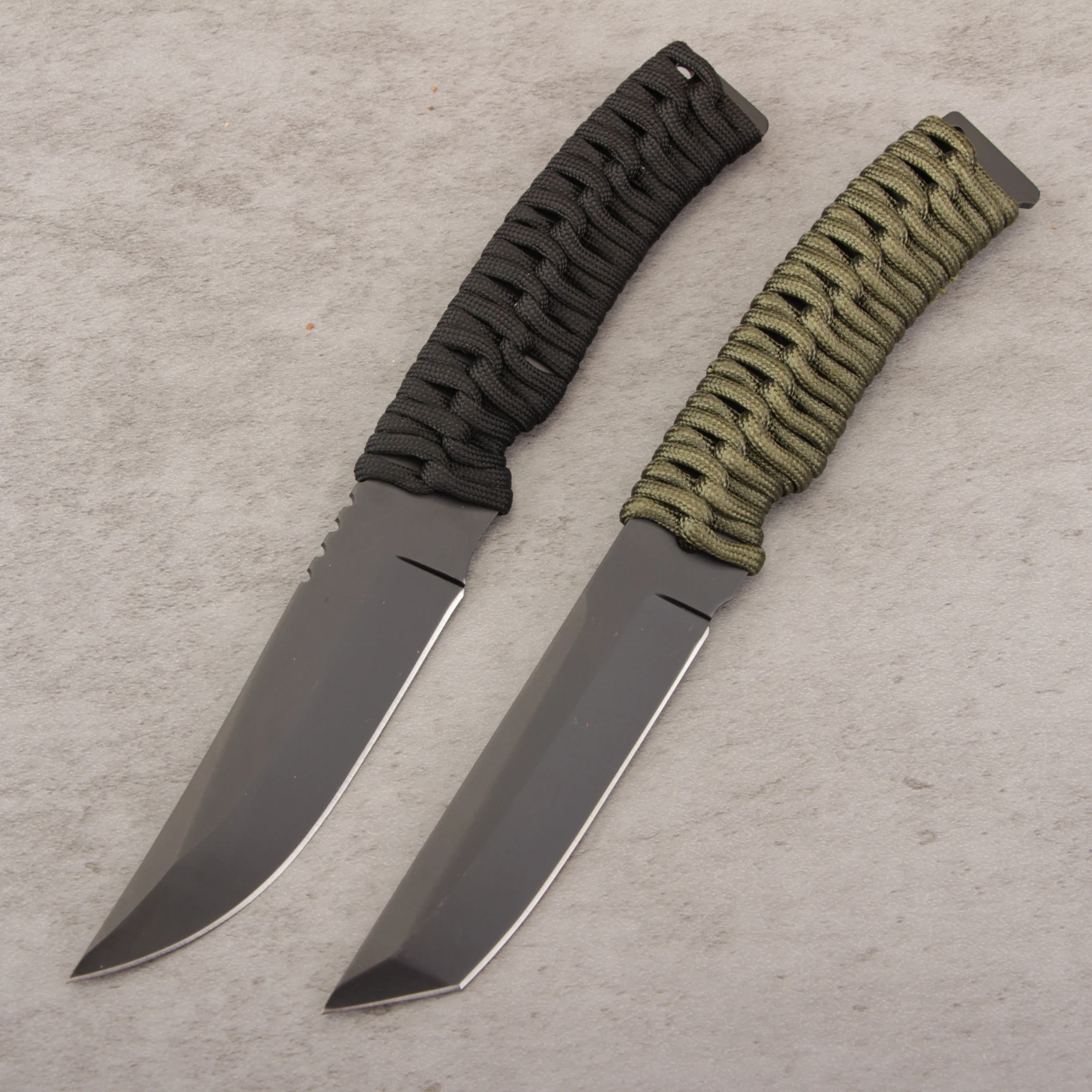 Tanto Blade Paracord Lightweight Hunting Camping Survival Knife