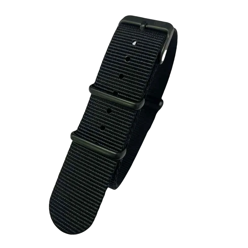 1pieces nylon watch strap 20mm and 22mm wide Black nylon nato strap with PVD buckle stock supplier