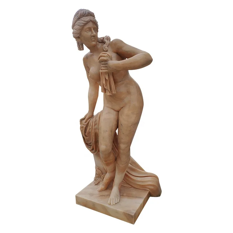 Nice Hand Carving Garden Decoration Bathing Woman Natural Stone Sculpture