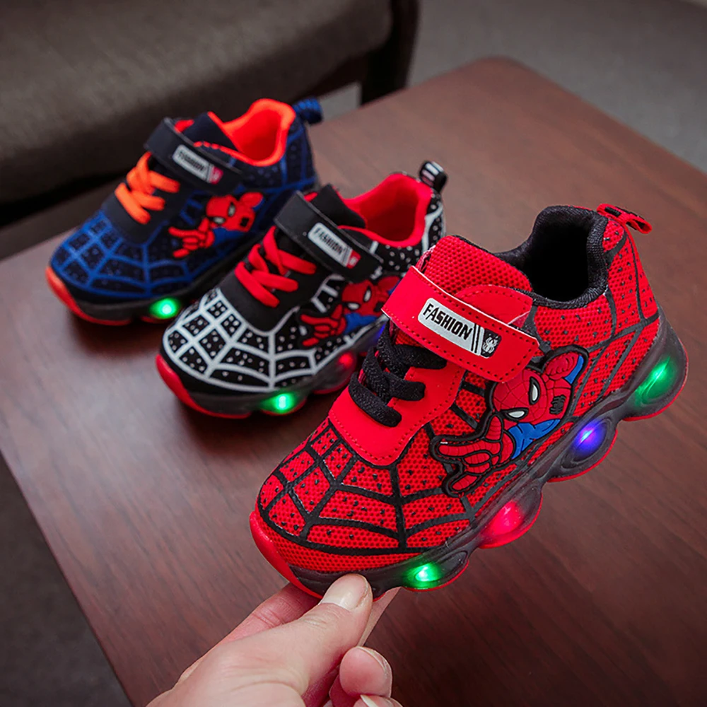  New Design Kids Sport Sneakers Led Flashing Boy Girls Children Casual