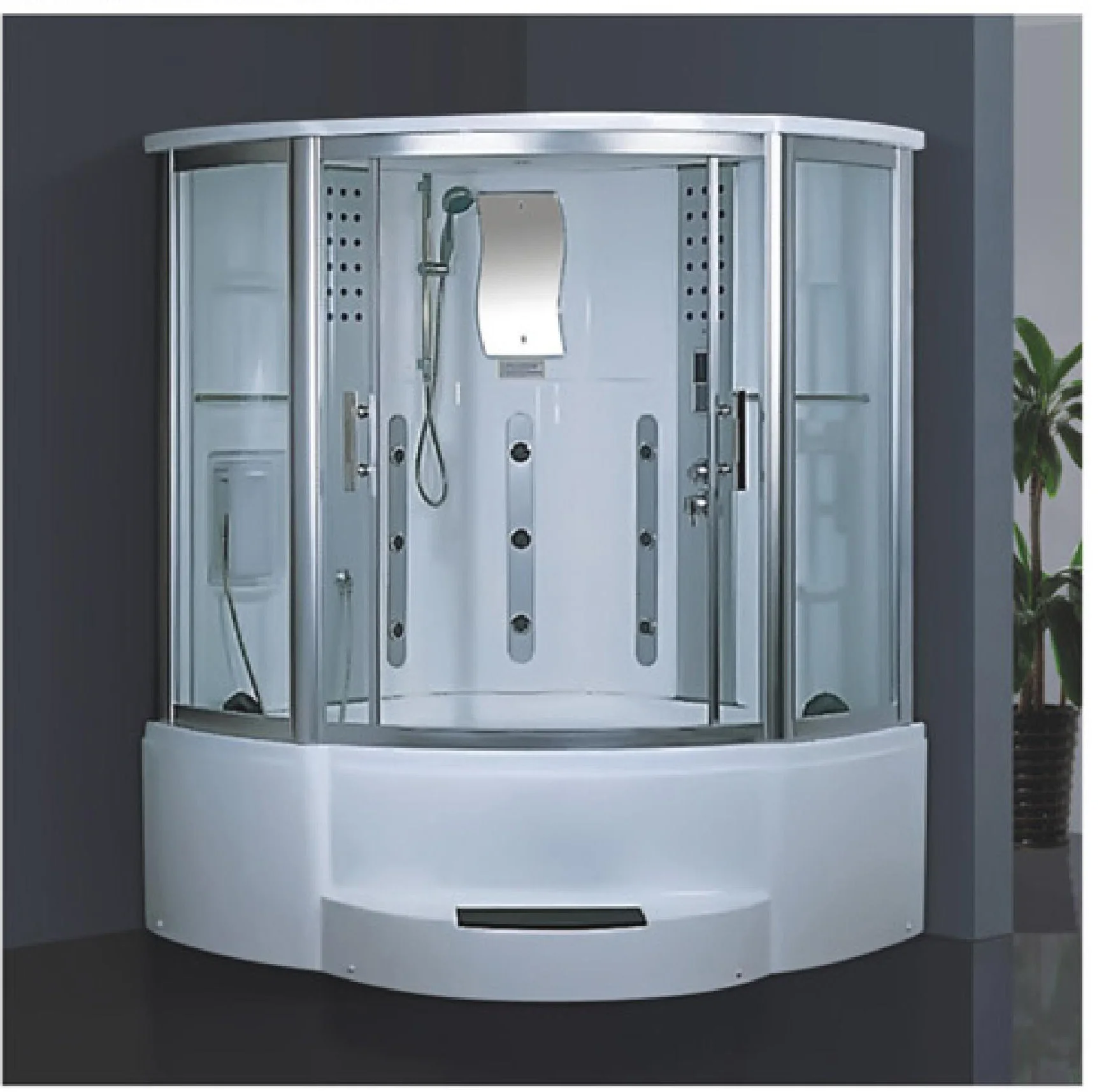 Bathroom corner steam shower wet steam customize gold faucet with mirror 8mm glass spa sauna hidromasaje jacuzziss rack exterior