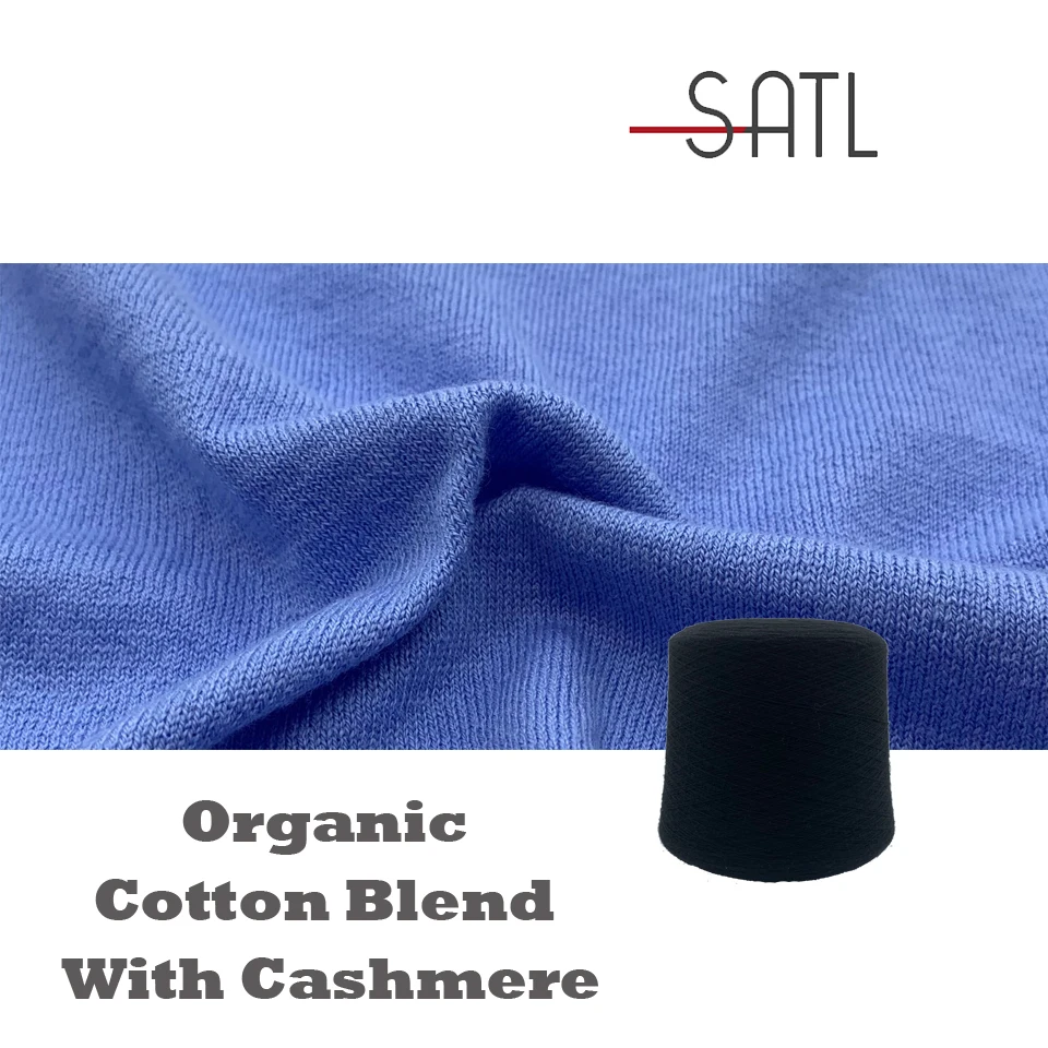 Hot Sale 3/50nm 95% Organic Cotton 5% Cashmere 3PLY Organic Semi-worsted Spun Yarn