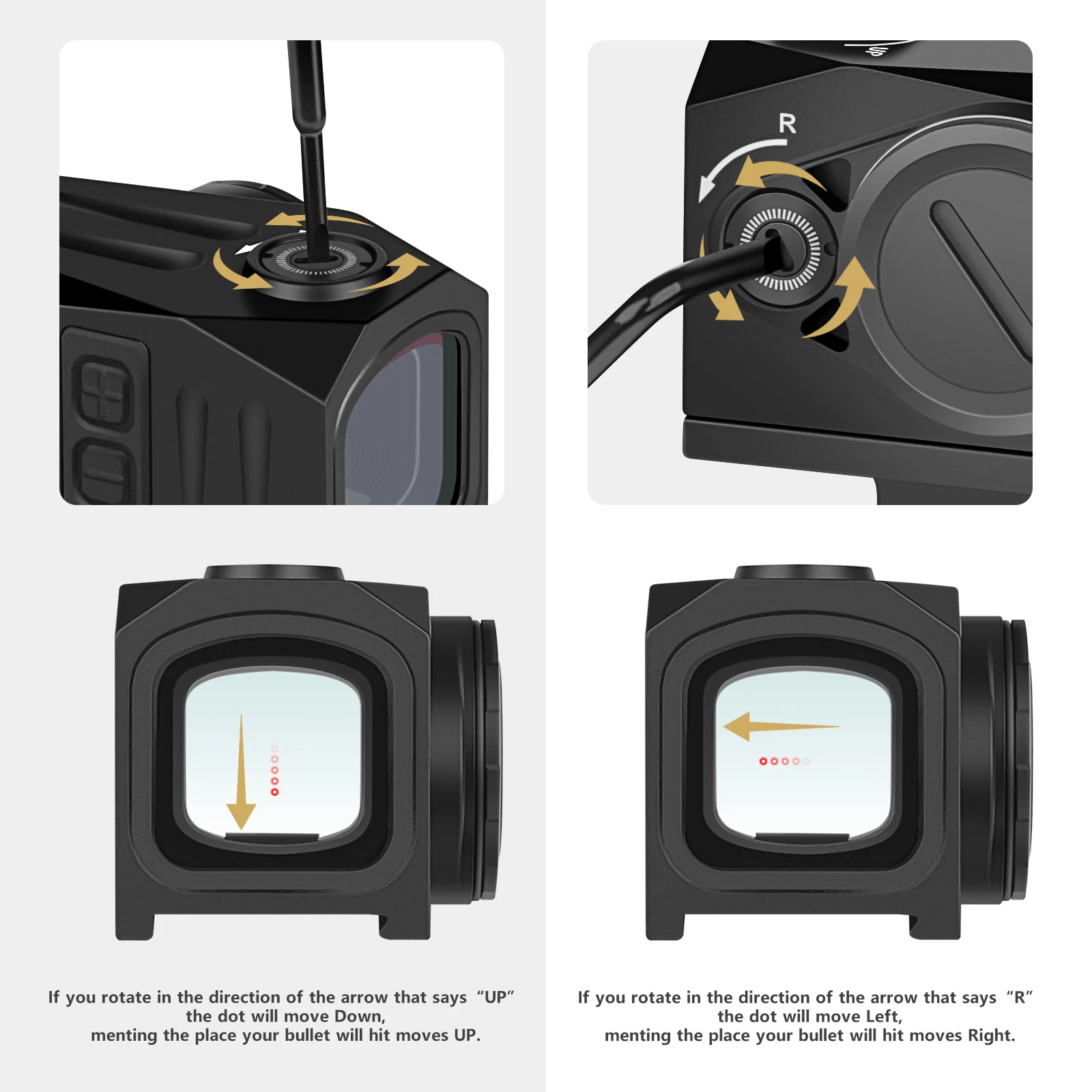 Shake awake red dot sight Illuminated OEM Reflex Sight Waterproof Shockproof Holographic Sight with Two Mount