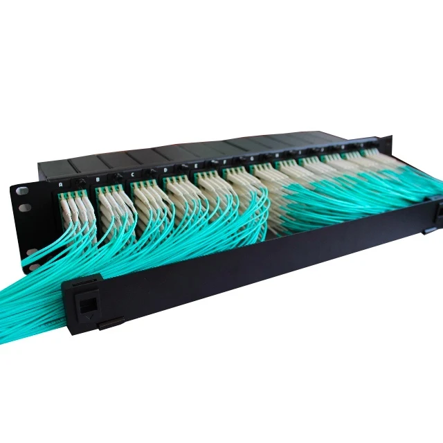 2U 288 Cores MTP MPO LC Cassettes high Density Fiber Optic Patch panel Chassis Modules ODF Enclosure
