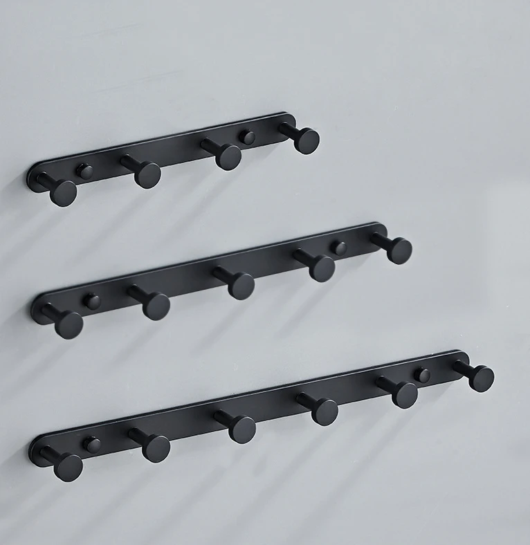 Best Selling Hard Modern Design Bathroom Accessories Metal Hangers Bathrobe Row Wall Hooks