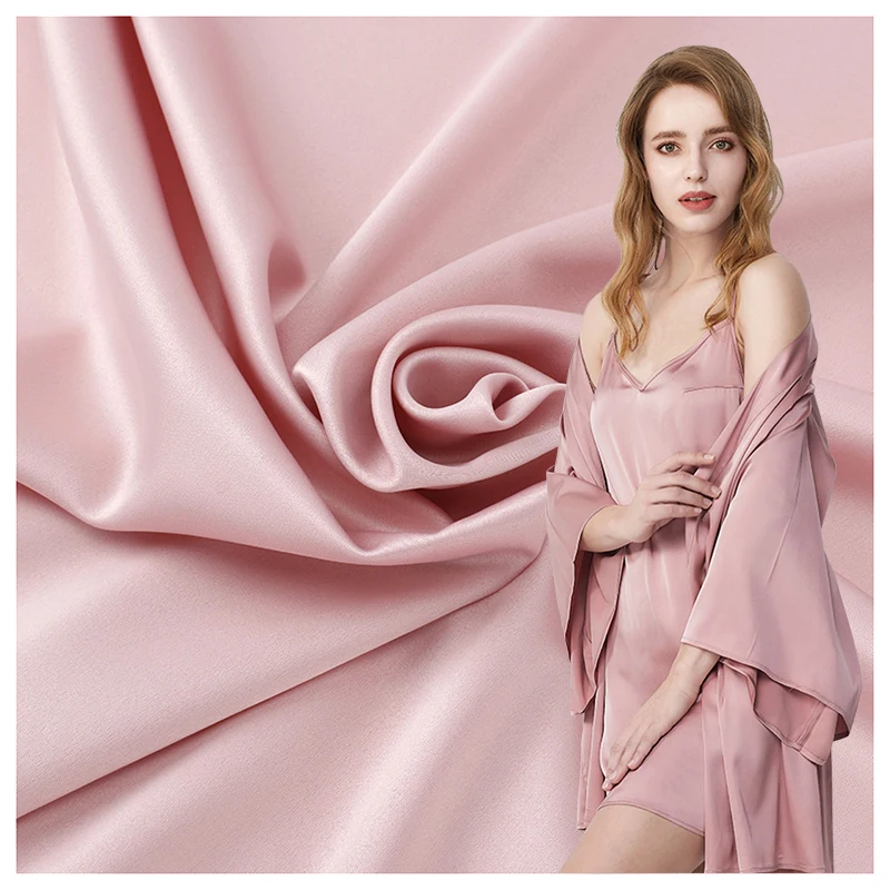 YX30 Wholesale 105gsm Soft 92% Polyester 8% Elastane Stretch Charmeuse English American Satin Fabric Rolls Textile