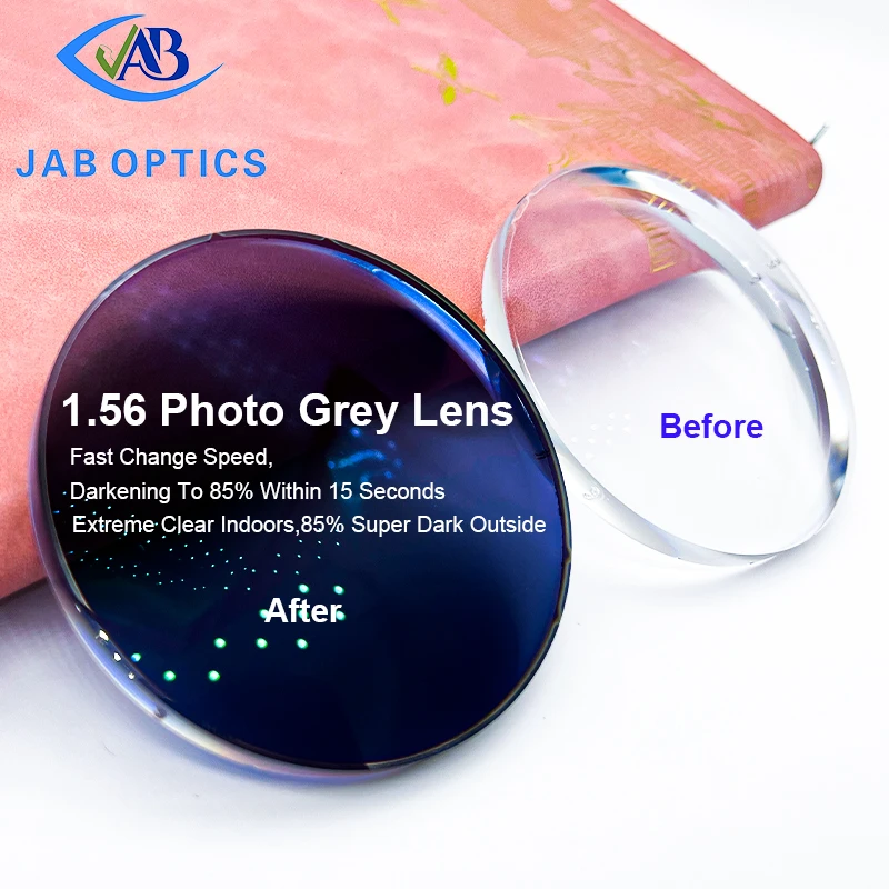 Factory Optical Lens 1.56 SV photo grey AR Coating PGX Dark Color photochromic Optical eyeglass lens made in China
