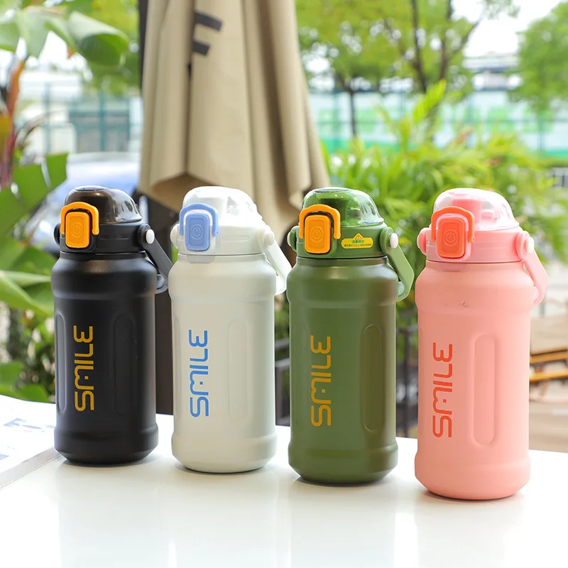 Big Capacity 316 Stainless Steel Outdoor Rubber Coating Paint Thermal Water Bottle Portable Sports Travel Tumblers with Handle