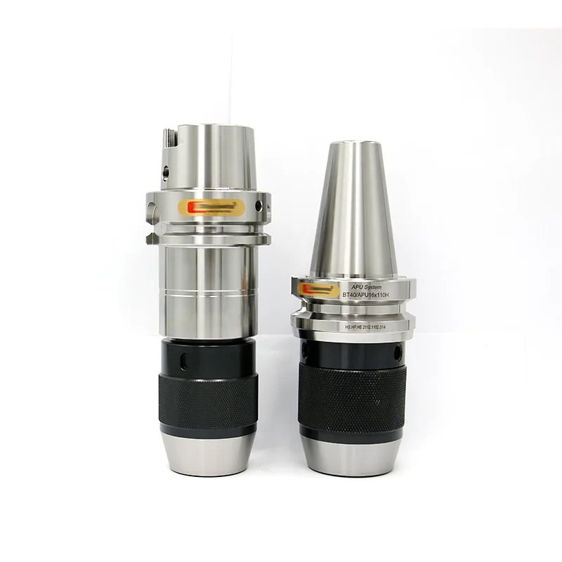 BT40-APU CNC self tightening straight shank r8 Mohs taper shank integrated drilling chuck bt30 milling lathe apu tool holder