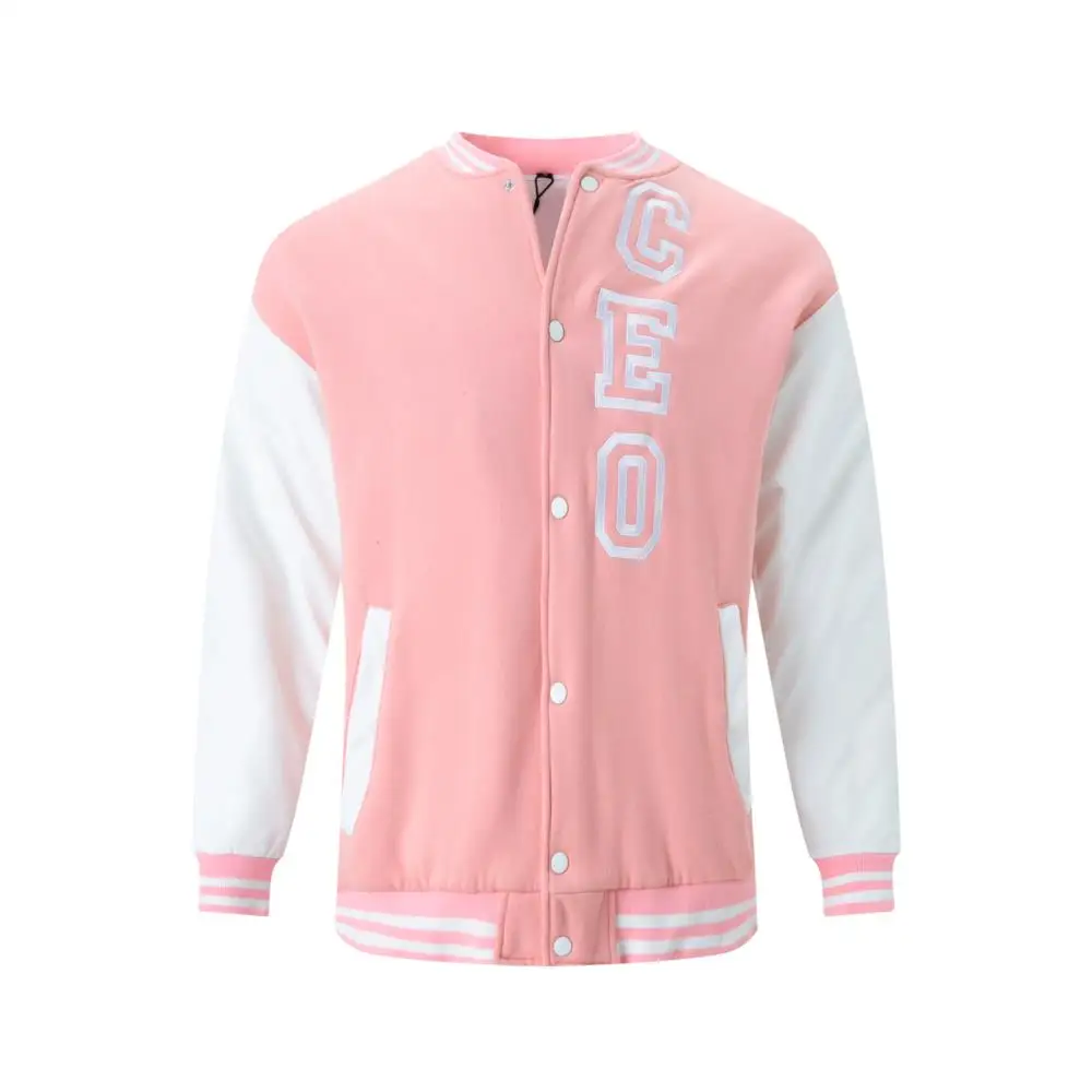 OEM Embroidery Custom logo Men Baseball Jacket Street Leather Varsity Jackets For Men