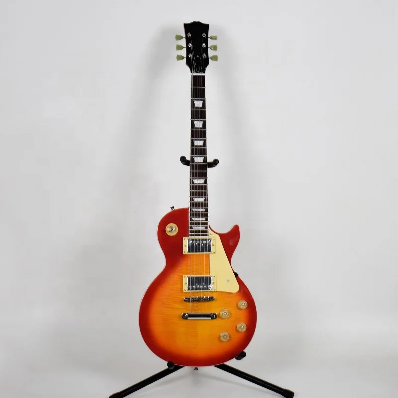 ZLG 39'  LP guitar 6 string cherry burst flame maple top Outstanding Quality  Oem Custom Cheap China Electric Guitar