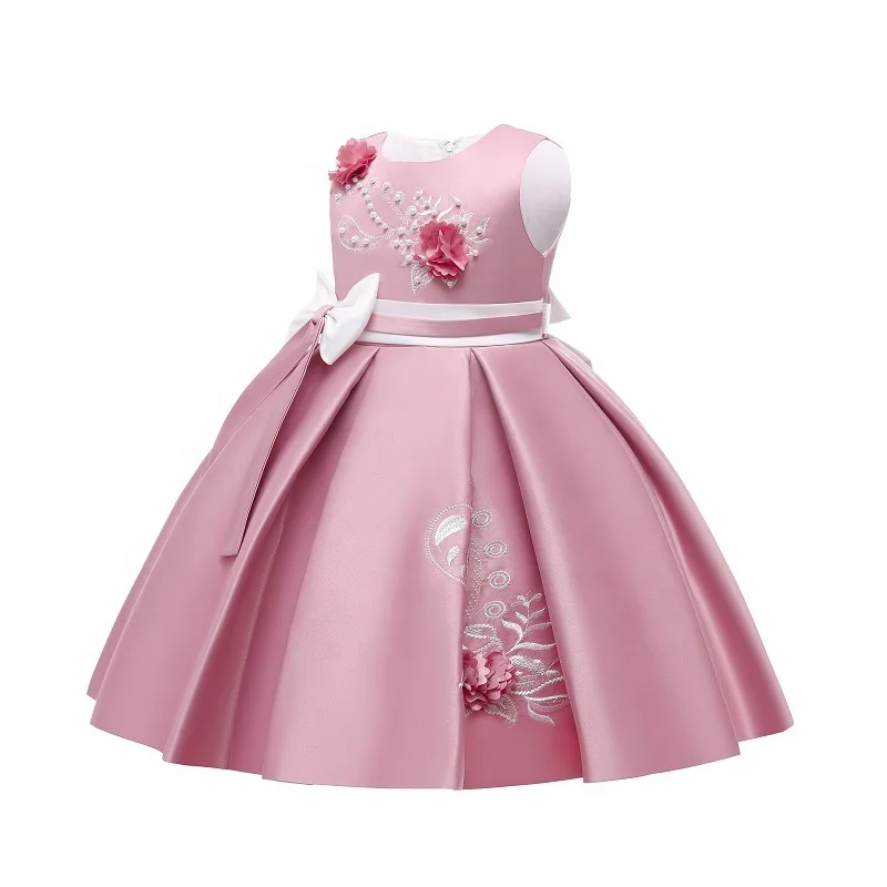 Boutique Wholesale Kids Evening Gown Girls Wedding Champagne Princess baby dress party