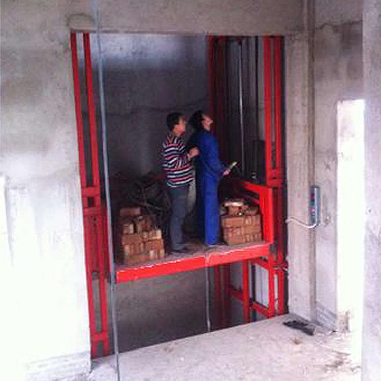 Outdoor Indoor Guide Rail Elevator Hydraulic Cargo Lift