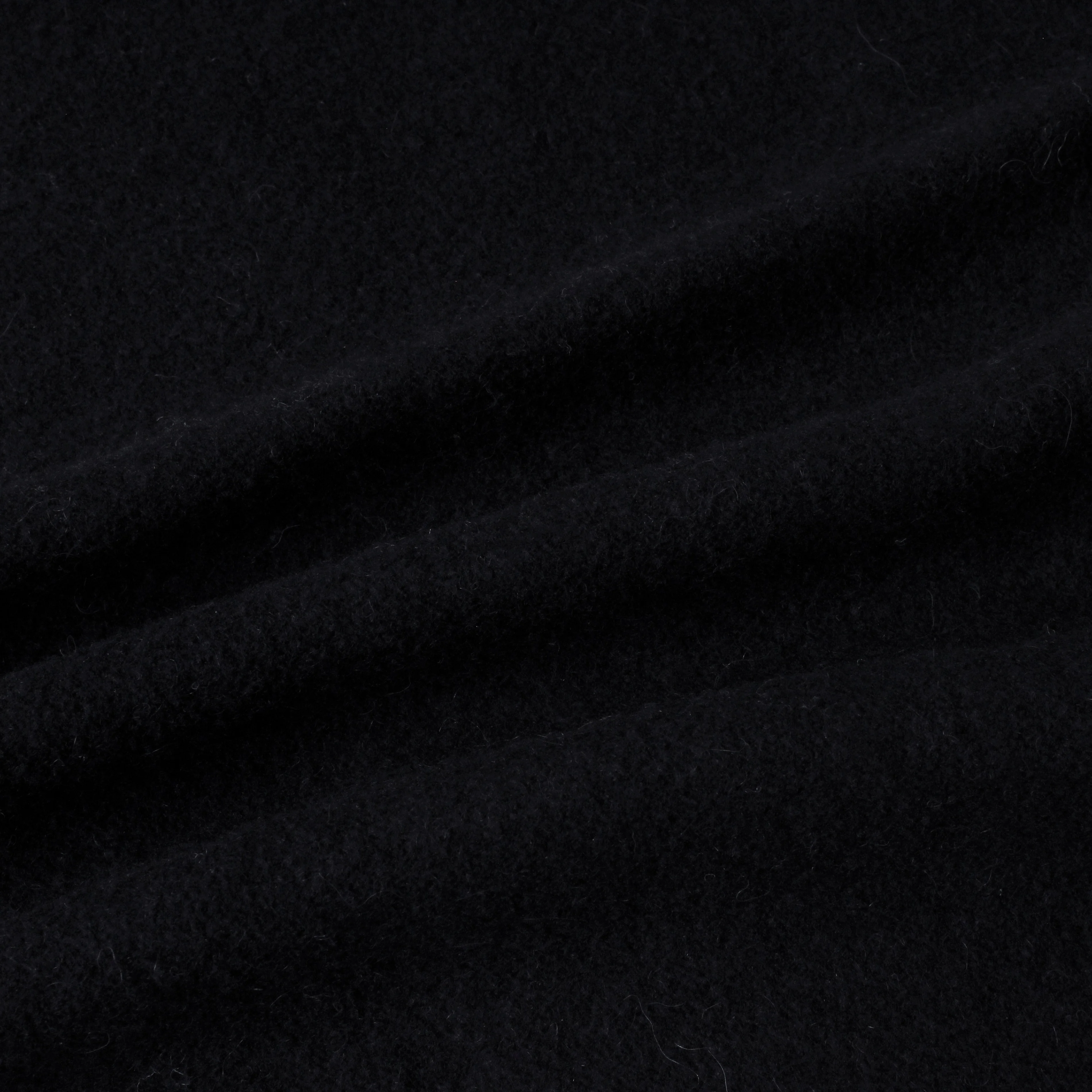 24 New Arrival High Quality Brand Fashion Pure Black Woven Double Faced Alpaca Merino Wool Tweed Fabric for Overcoat Suit Dress